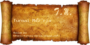 Turnai Mária névjegykártya